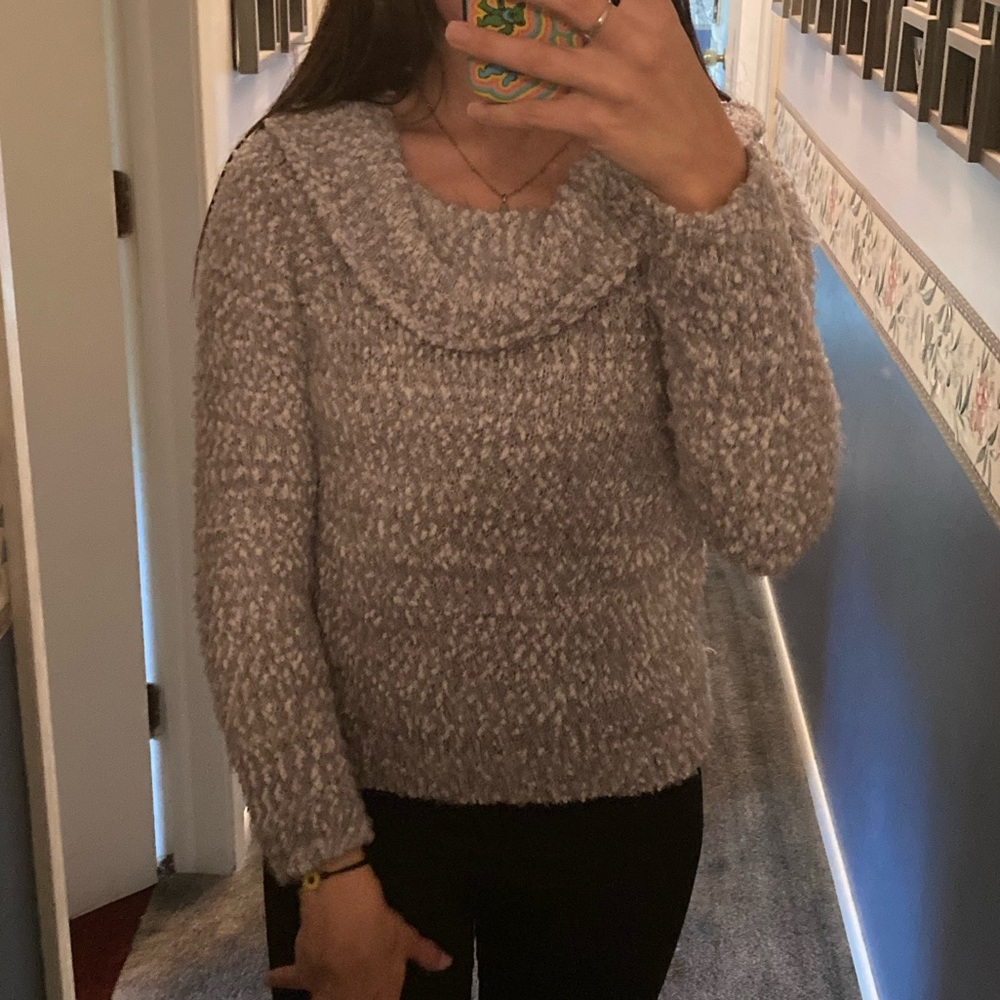 Low Scoop Fuzzy Sweater